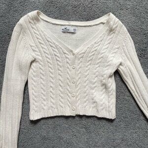 Hollister Women's Ivory Button-Up Cardigan